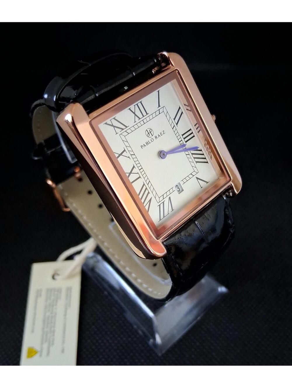 Brand New 40mm Pablo Raez Must Tank Leather Men's Watch